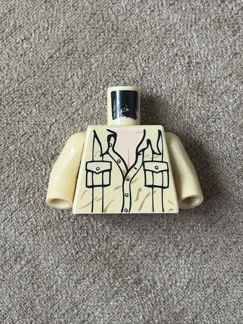 LEGO Indiana Jones Minifig Torso Tan Safari Shirt with Pockets Part