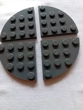 No 98 4 X Lego Sheets 4x4 Round Corner 30566 Dark Grey