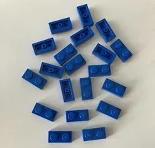 LEGO 20x NEW Pieces Plate 1x2 BLUE #3023