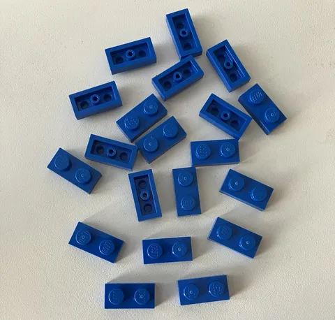 LEGO 20x NEW Pieces Plate 1x2 BLUE #3023
