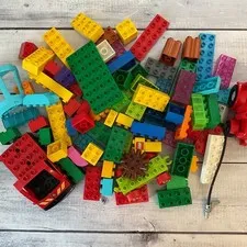Lego Duplo Random Assortment 80+ Pieces Assorted Bricks Blocks Colors Vehicles