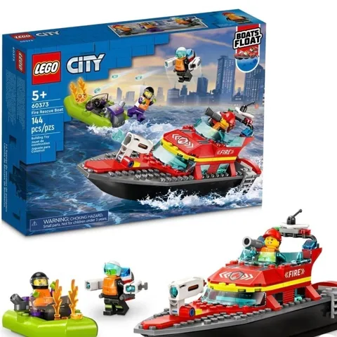 Lego City 60373 Fire Rescue Boat Set New In Destroyed Box