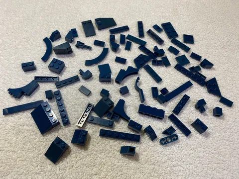 78 DARK BLUE LEGO Specialty Pieces Bricks Plates Slopes Studs Parts
