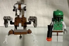LEGO Vintage Star Wars Boba Fett Minifigure w/ Jetpack & Droideka Lot