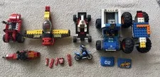LEGO Incomplete Vehicles Lot - City Police Truck Air Race Plane Motorcycle Parts