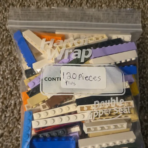 LEGO Bulk Lot 120+ Mixed Multicolor Plastic Bricks & Pieces in Bag