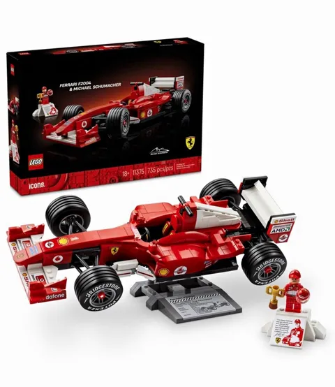 LEGO (NEW) Icons Ferrari F2004 & Michael Schumacher 10330 735pc 18+ Stand