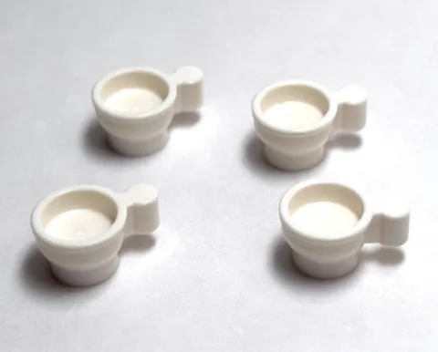 Lego - Minifigure Utensil - Lot of 4 - White, Tea Cups