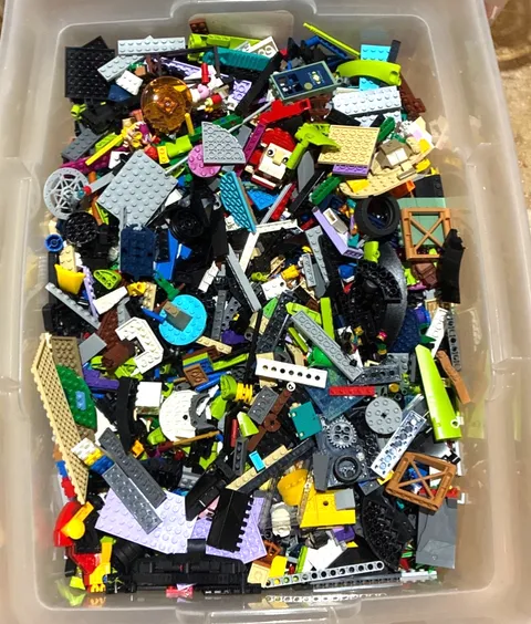Bulk LEGO LOT 20 Pounds of Bricks Parts Pieces Tires Plates Doors Minifigures
