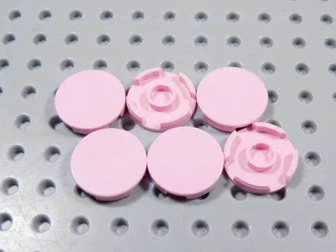 LEGO Lot of 6 Pink Round 2x2 Smooth Tiles Plates BN