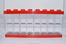 Official LEGO Minifigure Display Case 16 Lot 6 Red Black 91 Plates No Minifigs