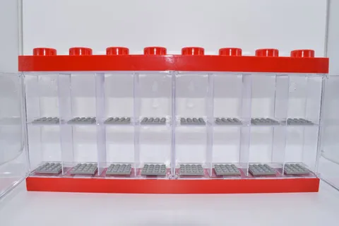 Official LEGO Minifigure Display Case 16 Lot 6 Red Black 91 Plates No Minifigs