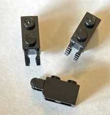 Lego Lot 3 Black 1x2 Brick With Vertical Locking Fingers 30365