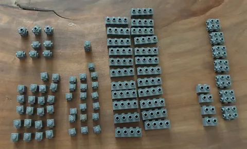 LEGO Dark Bluish Gray Modified Brick Lot Headlight SNOT Parts 80+