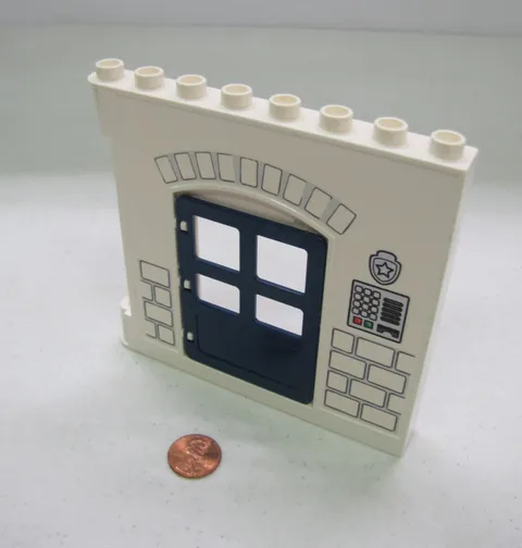 Lego Duplo WHITE WALL DOOR OPENING 1x8x8 POLICE STATION JAIL Building Part