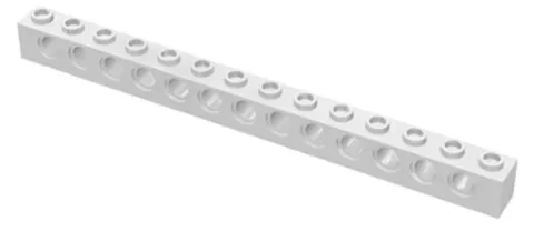 Lego White TECHNIC Brick 1 x 14 with Holes Part 32018 T1
