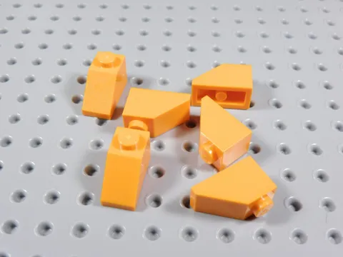 LEGO Lot of 6 Orange 2x1 Slopes Bricks BA