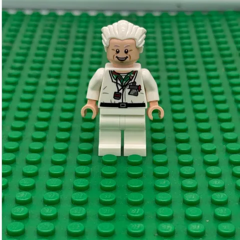 LEGO Doc Brown Minifigure Back to the Future White Radiation Suit 21103 BTTF