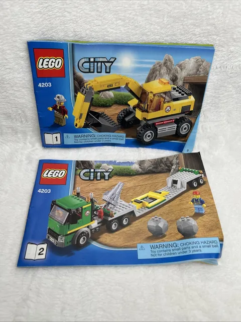 Lego City 4203 Excavator Transport Books 1 & 2 Instruction Manuals Only