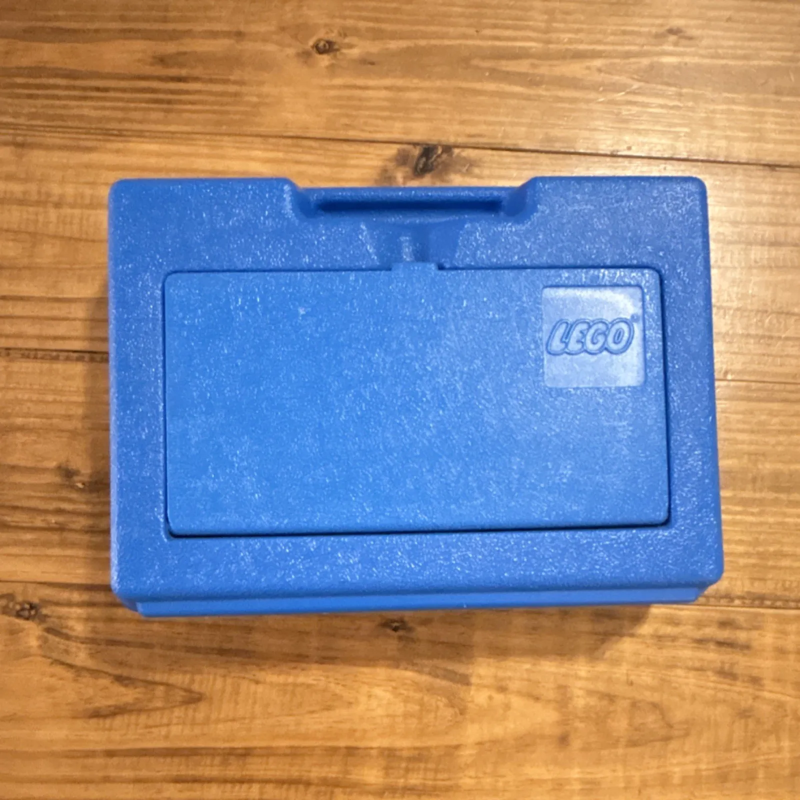 LEGO 1983 Vintage Storage Container Case Blue Travel Carry Box Plastic Bin