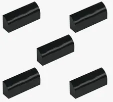 5 New LEGO Black 1x4 Curved Slope 1x4x1 1/3 round rounded top 10314 6019726