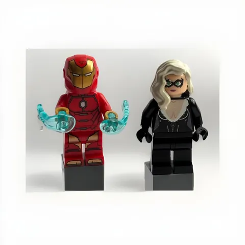 LEGO Marvel invincible Iron Man & Black Cat Minifigure Lot – Genuine LEGO acces.
