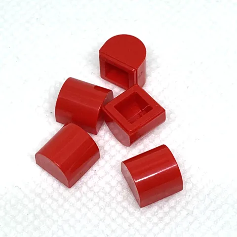 LEGO Parts - Red Slope, Curved 1 x 1 x 2/3 Double - No 49307 - QTY 5