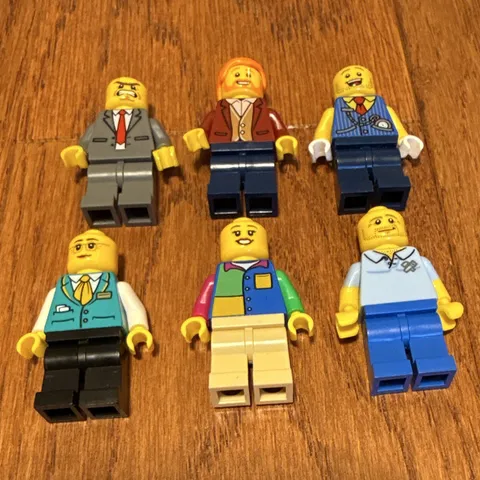 LEGO Minifigures Lot of 5 Mixed Male Minifigures, Plastic, Age 4+
