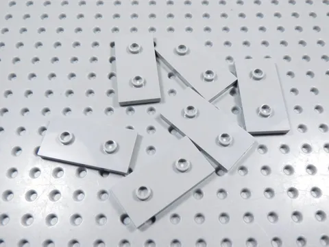 LEGO Lot of 6 Light Bluish Gray 2x4 Smooth Plates w/ 2 Studs BC