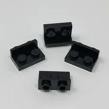 99780 LEGO Parts Bracket 1x2 - 1x2 Inverted BLACK (4)