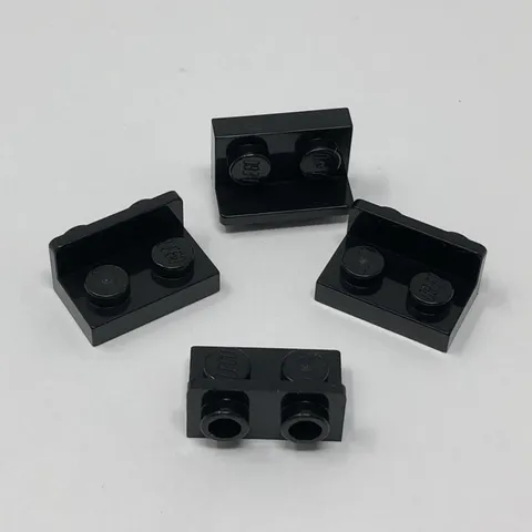 99780 LEGO Parts Bracket 1x2 - 1x2 Inverted BLACK (4)