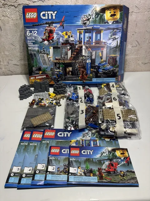 LEGO City Mountain Police Headquarters 60174 Complete w/ Minifigures & Manual