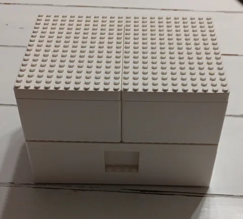IKEA White Storage Container Box with Studded Lid, for Legos 3 Compartments