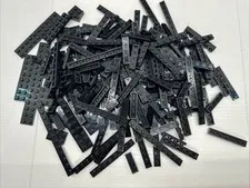 Lego Parts Plates - Lot Of 150 Black Plates Assorted Sizes