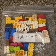 LEGO Bulk Lot Mixed Multicolor Plastic Bricks & Pieces in Polybag, 50+ Pieces