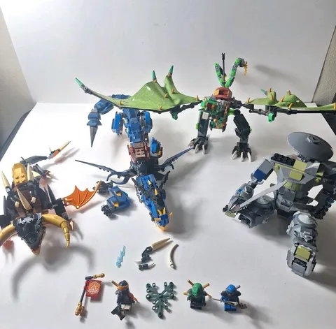 LEGO Ninjago Bulk Dragon Lot 70652 Stormbringer 70593 71782 Incomplete W Minifig