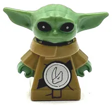 Lego New Din Grogu Star Wars Minifig The Child Baby Yoda Long Robe Beskar Rondel