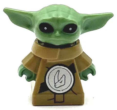 Lego New Din Grogu Star Wars Minifig The Child Baby Yoda Long Robe Beskar Rondel