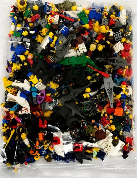 LEGO 2Lbs Vintage Huge Lot Of Minifigure Parts  Accessories Heads Torsos