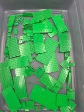 10 oz. Mixed Bright Green Legos - standard blocks and unique pieces