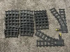 Lot Of Lego Train Track Parts 16 Curved, 2 Switch Tracks, 6 Straight