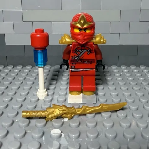 LEGO NINJAGO Kai ZX Minifigure w/ Helmet, Gold Armor & Gold Sword