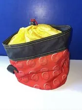 Red Yellow Black Lego Pattern Cinch Bag Bucket Drawstring Storage Travel