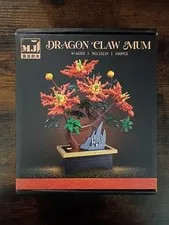 9.5" ORANGE CHRYSANTHEMUM Bonsai Flower Pot Botanical Building Block Brick Set