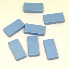 LEGO Parts - Bright Light Blue Tile 1 x 2 - No 3069 - QTY 7