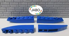 (G1/12/4) LEGO 4x 42023 Arch Brick Slope Negative Inverted 6x1 Blue