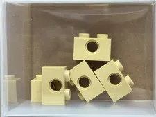 LEGO Parts - Tan Technic, Brick 1 x 2 with Hole - No 3700 - QTY 5