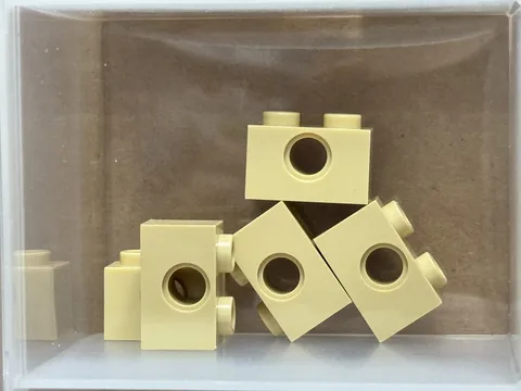 LEGO Parts - Tan Technic, Brick 1 x 2 with Hole - No 3700 - QTY 5