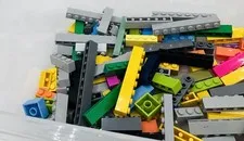 LEGO Mixed Parts Lot Bricks Plates Beams Gray Bright Colors 0.74 lb