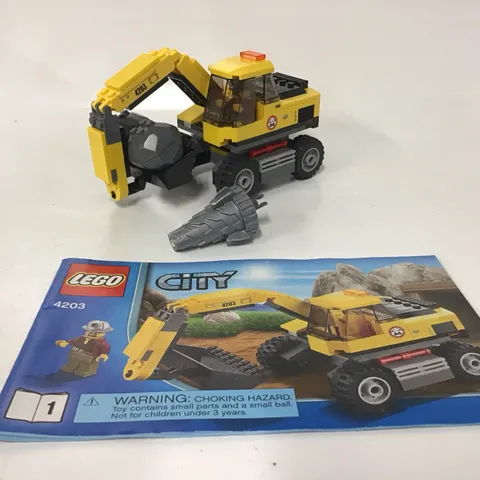 LEGO 4203 City Excavator Transport (Part 1 Only) 100% Complete